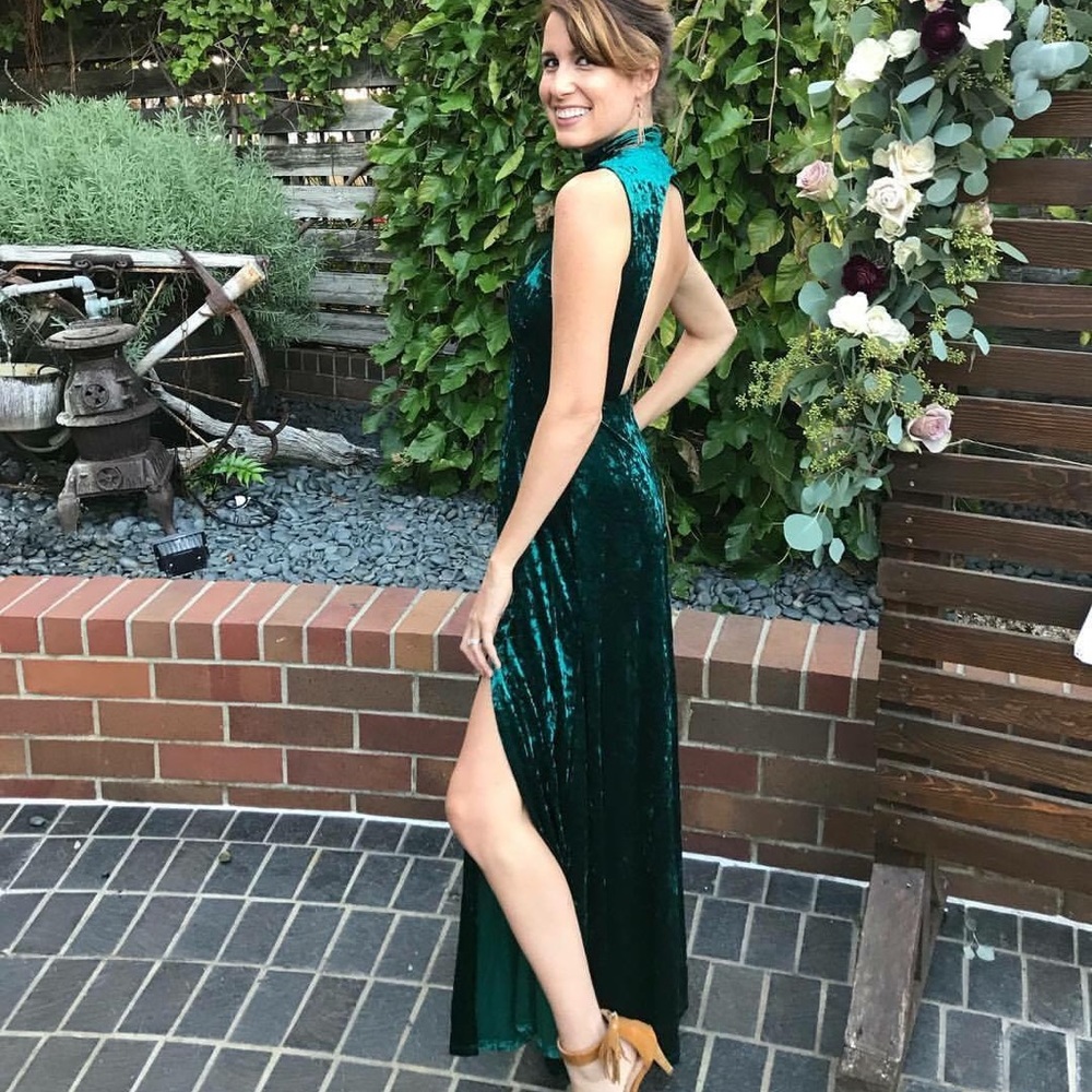 Velvet dark green gown